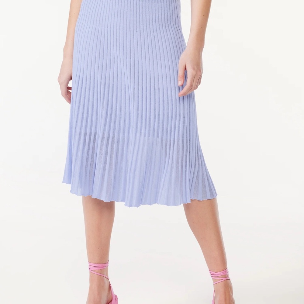 Nanette Lepore Blue Pleated Midi Skirt